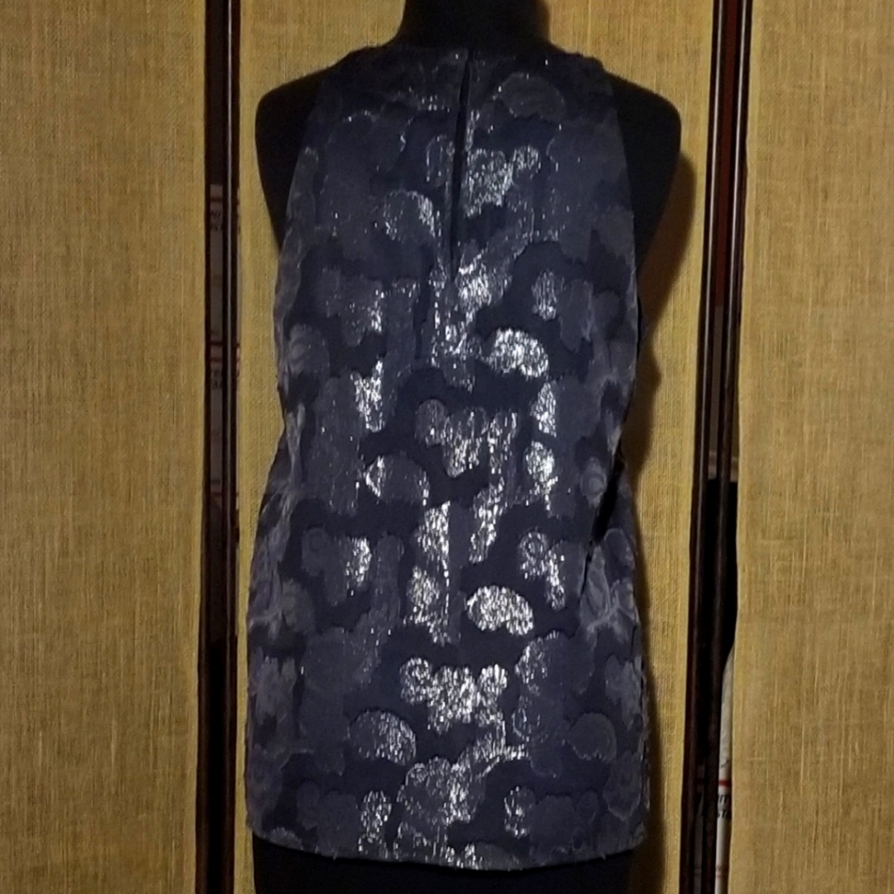 NWT Kenar Blue Shimmering Sleeveless Tank, Size Small - Picture 2 of 7